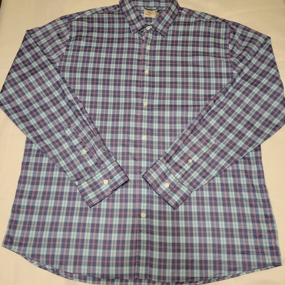 Faherty Brand  Men's XXL Plaid Longsleeves Button-Down Shirt  Multi Green Purple